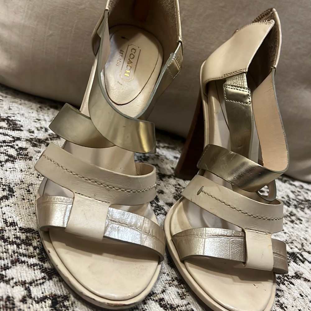 Coach Sandal Matallic Heel
